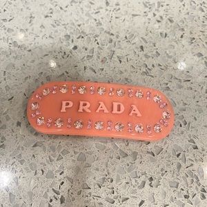 Prada coral pink hair clip, no box